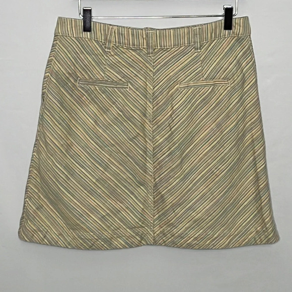 Pilcro and The Letterpress Cotton Button Front Striped Denim Skirt - Size 12 - Picture 3 of 8